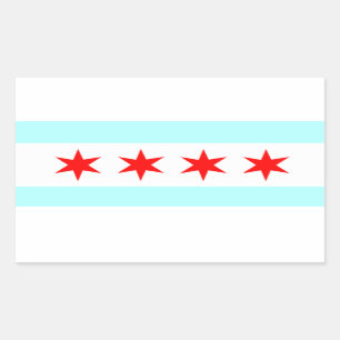 Vlag van Chicago Rechthoekige Sticker