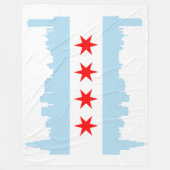 Vlag van Chicago Skyline Fleece Deken (Voorkant)
