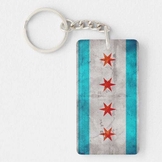  vlag van Chicago Sleutelhanger (Voorkant)