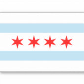 Vlag van Chicago Sticker (Voorkant)