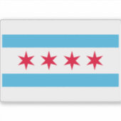 Vlag van Chicago Sticker (Voorkant)