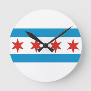 vlag van Chicago Verenigde Staten Amerika Verenigd Ronde Klok