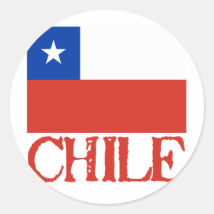 Vlag van Chili met de naam Chile Tshirts, Buttonne Ronde Sticker