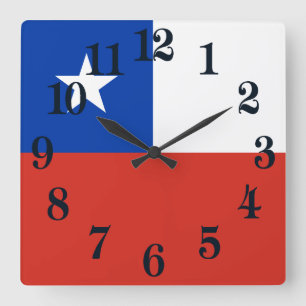 Vlag van Chili Vierkante Klok