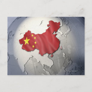 Vlag van China Briefkaart