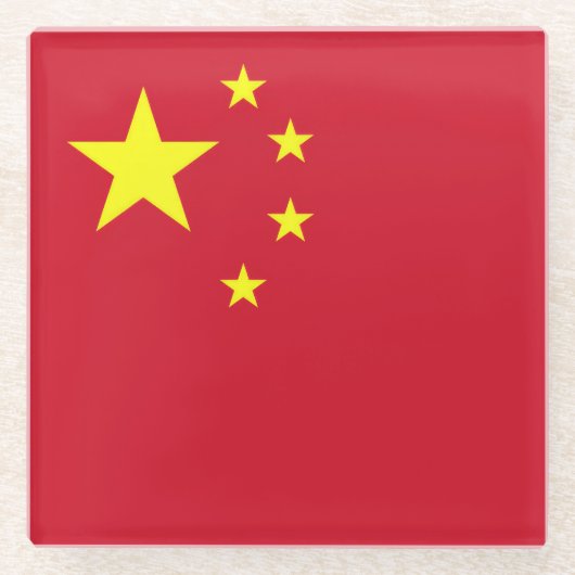 Vlag van China Glazen Onderzetter (Voorkant)