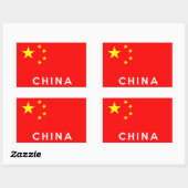 vlag van china - land - naam rechthoekige sticker (Vel)