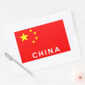 vlag van china - land - naam rechthoekige sticker (Envelop)