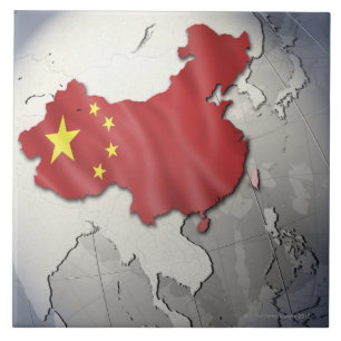 Vlag van China Tegeltje