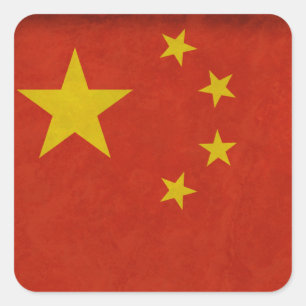 Vlag van China Vierkante Sticker