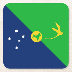 Vlag van Christmaseiland Vierkante Kartonnen Onderzetter