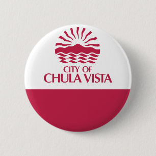 Vlag van Chula Vista, Californië Ronde Button 5,7 Cm