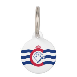 Vlag van Cincinnati, Ohio Pet ID Tag Huisdierpenning