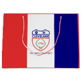 Vlag van Cleveland, Ohio Large Gift Bag Groot Cadeauzakje (Voorkant)