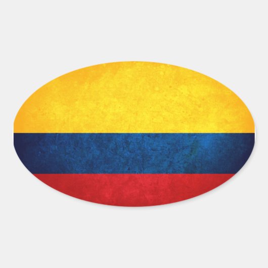 Vlag van Colombia Ovale Sticker (Voorkant)