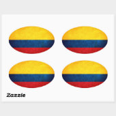 Vlag van Colombia Ovale Sticker (Vel)