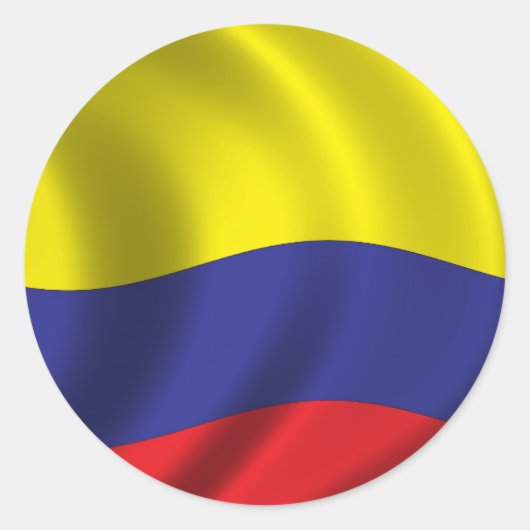 Vlag van Colombia Ronde Sticker (Voorkant)