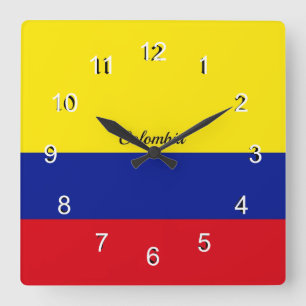Vlag van Colombia Vierkante Klok