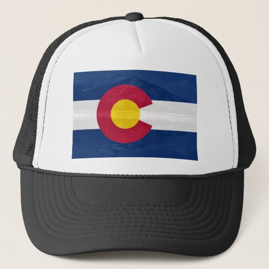 vlag van Colorado met bergachtergrond Trucker Pet (Voorkant)