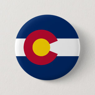 Vlag van Colorado Ronde Button 5,7 Cm