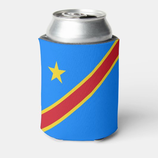 Vlag van Congo Kinshasa Blikjeskoeler (Blikje Achterkant)