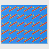 Vlag van Congo Kinshasa Cadeaupapier (Vlak)