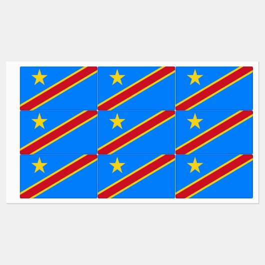 Vlag van Congo-Kinshasa Labels (Vel)