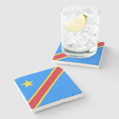 Vlag van Congo Kinshasa Stenen Onderzetter (Zijkant)