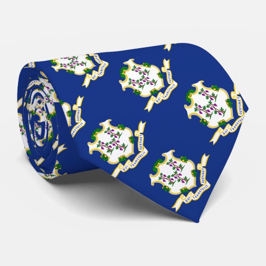 Vlag van Connecticut Stropdas (Opgerold)