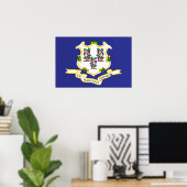 Vlag van Connecticut, VS Poster (Thuiskantoor)