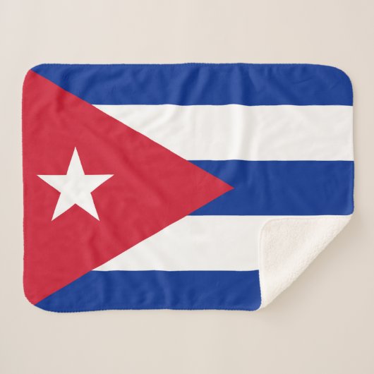 Vlag van Cuba Sherpa Deken (Voorkant (horizontaal))