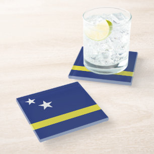 vlag van Curaçao Glazen Onderzetter