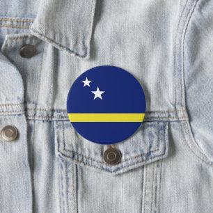 vlag van Curaçao Ronde Button 7,6 Cm