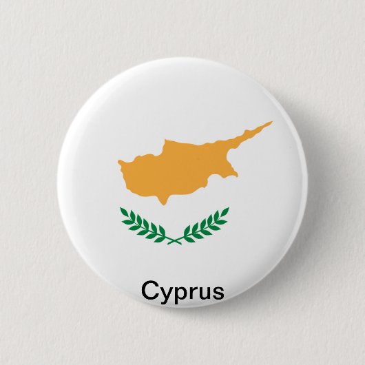 Vlag van Cyprus Ronde Button 5,7 Cm (Voorkant)