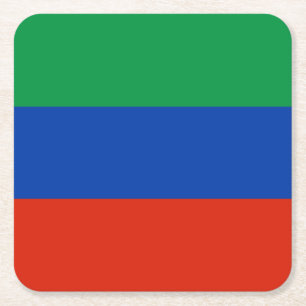 Vlag van Dagestan Vierkante Kartonnen Onderzetter