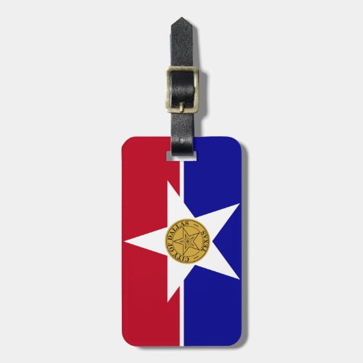 Vlag van Dallas, Bagagelabel Texas (Voorkant verticaal)