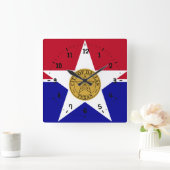 Vlag van Dallas, Texas Square Wall Clock Vierkante Klok (Huis)