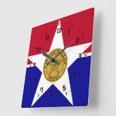 Vlag van Dallas, Texas Square Wall Clock Vierkante Klok (Hoek)
