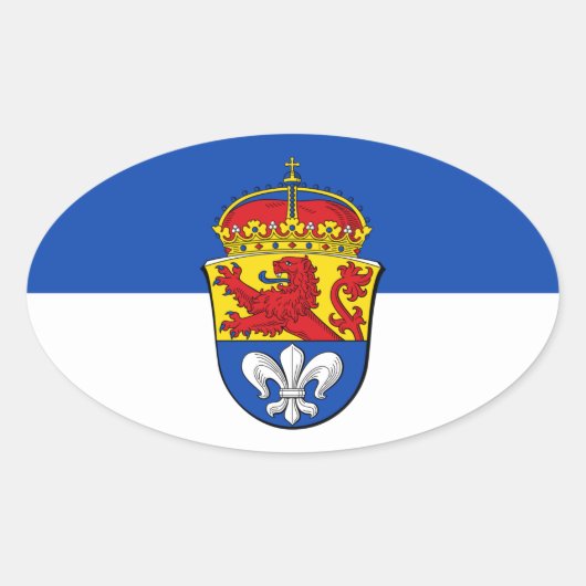Vlag van Darmstadt, Duitsland Ovale Sticker (Voorkant)