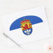 Vlag van Darmstadt, Duitsland Ovale Sticker (Envelop)