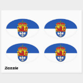 Vlag van Darmstadt, Duitsland Ovale Sticker (Vel)