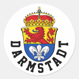 Vlag van Darmstadt, Duitsland Ronde Sticker