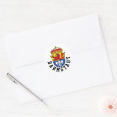 Vlag van Darmstadt, Duitsland Ronde Sticker (Envelop)