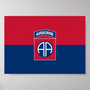Vlag van de 82e Luchtlandingsdivisie Militair Vete Poster