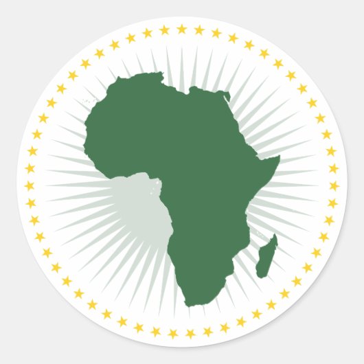 vlag van de Afrikaanse Unie Ronde Sticker (Voorkant)