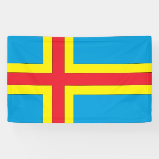 vlag van de Alandeilanden Spandoek (Horizontaal)