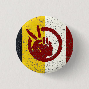 Vlag van de American Indian Movement Ronde Button 3,2 Cm