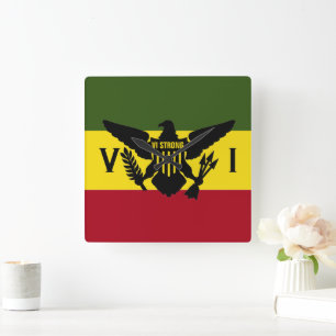 Vlag van de Amerikaanse Maagdeneilanden, Groen Gee Vierkante Klok