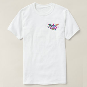 Vlag van de Amerikaanse Maagdeneilanden, kleurrijk T-shirt