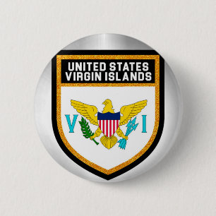 Vlag van de Amerikaanse Maagdeneilanden Ronde Button 5,7 Cm